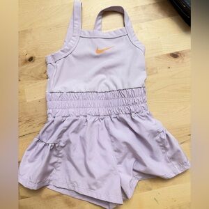 Nike Lavender One-Piece Bodysuit with Orange Swoosh